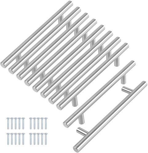 2"- 16" Brushed Nickel Kitchen Cabinet Pulls Stainless Steel Drawer T Bar Handle - Picture 5 of 16