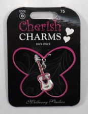 M1 Rock chick pink guitar CHERISH CHARM clip on for bracelet