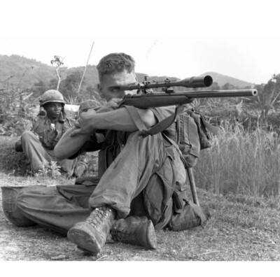 Vietnamkrieg Usmc berühmter Scharfschütze Carlos Hathcock 4x6 Bild Promi Druck