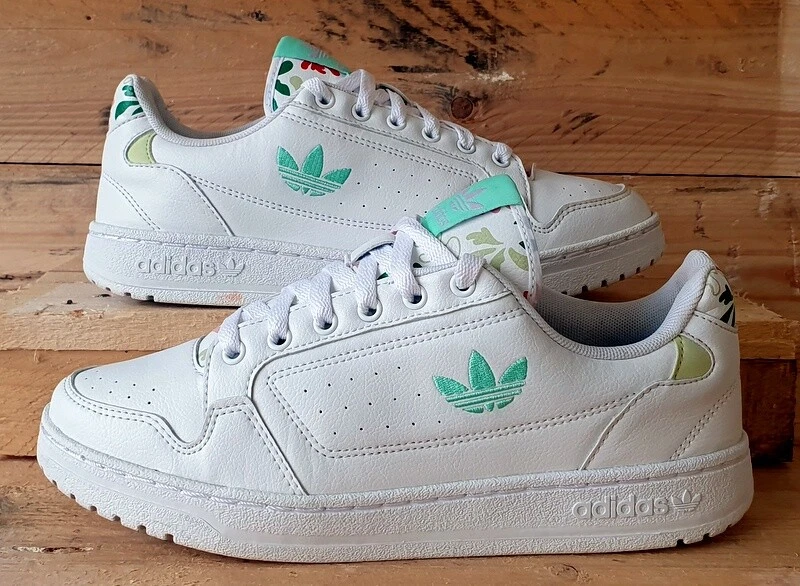 Adidas Originals NY 90 Low Leather Trainers UK6/US7.5/EU39 GY8260  White/Green | eBay