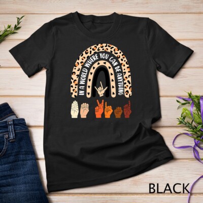 Matching Orange Unity Day Rainbow Be Kind ASL Anti Bullying Unisex T-shirt