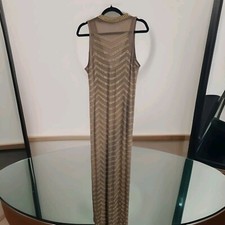 Formal Gold Gown, Gold Sequined, S-Med Stretchy