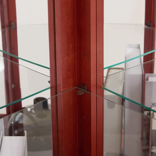 Lighted Glass Display Curio Cabinet Corner Cabinet w/Tempered Glass Door&Shelves - Picture 17 of 39