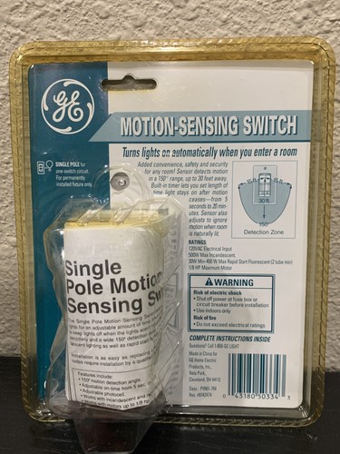 New GE Wide Angle Motion Sensing Wall Switch PIR61-7M - Picture 4 of 6