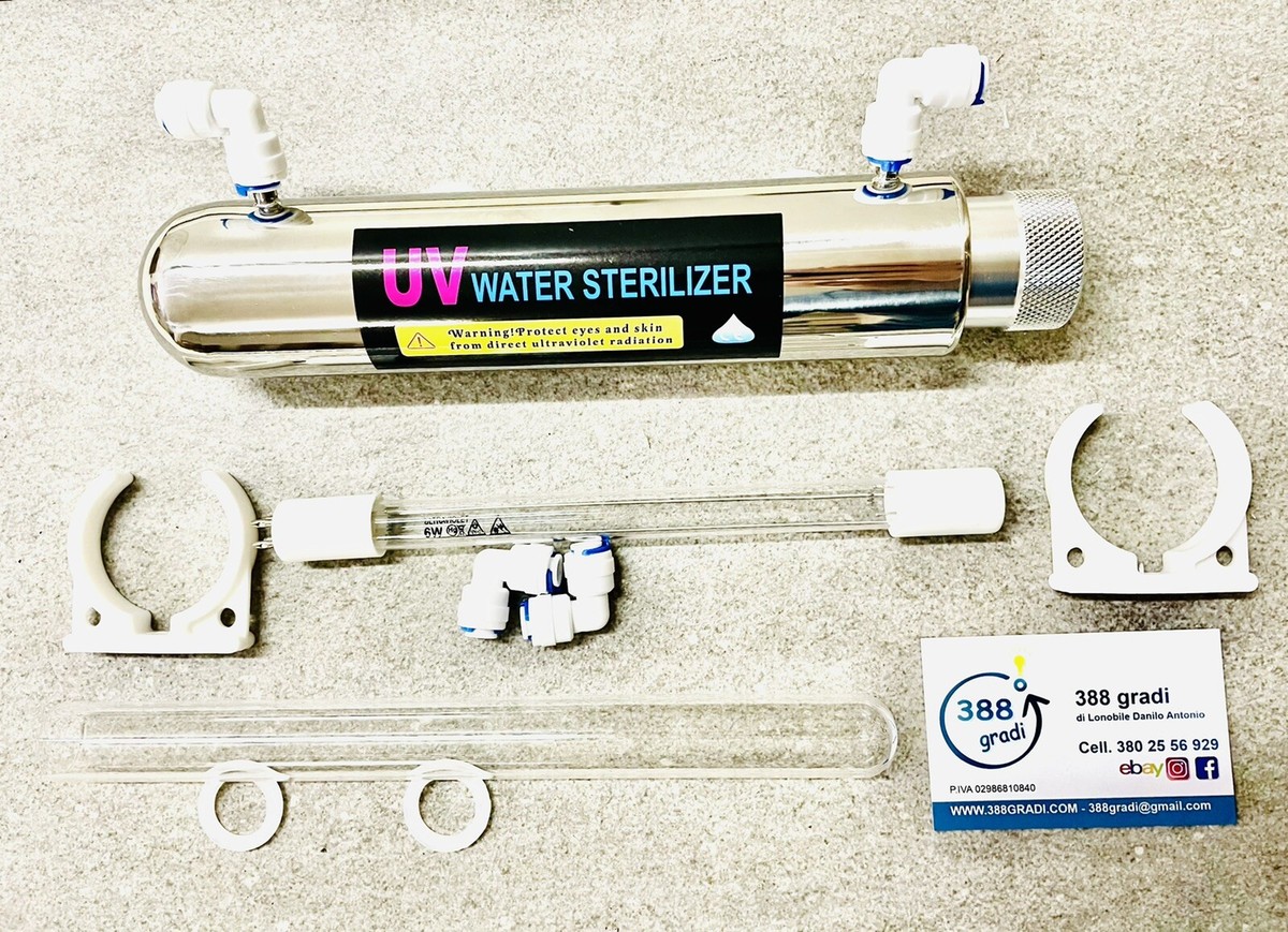 Depuratore Acqua Sottolavello 6 Stadi Con UV-C | Filtri Carbone Attivo UDF+CTO+T33 | Rubinetto E Tubi Inclusi | Portata 360 L/h