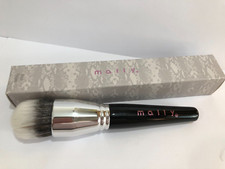 Mally Makeup Foundation Powder Brush Black/Silver 6" NEW IN BOX