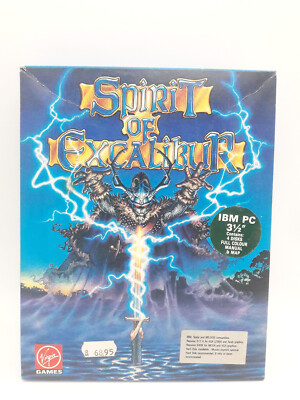Spirit of Excalibur PC Big Box Virgin Games  IBM 3,5 Diskette  OVP + Karte