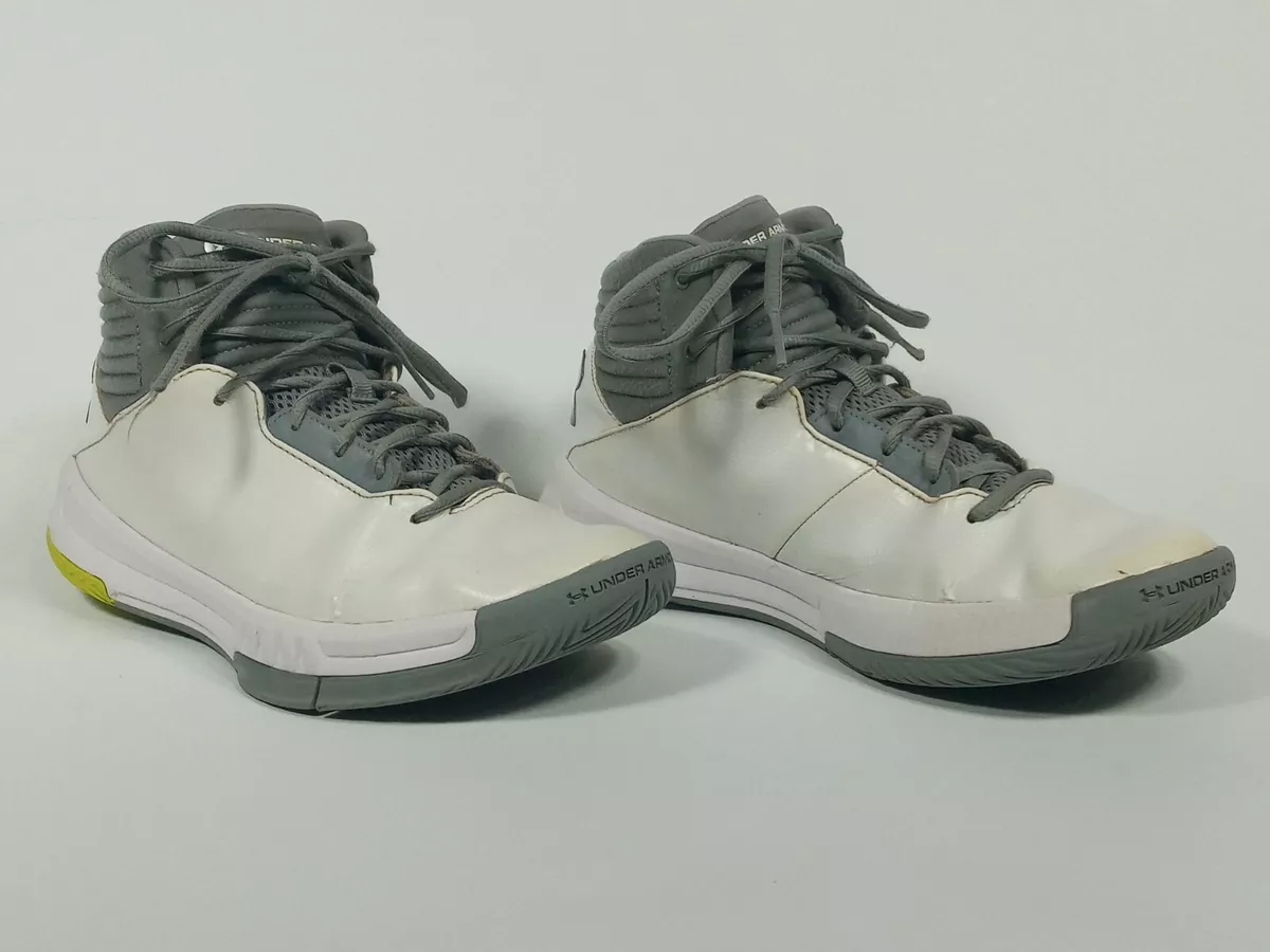 Under Armour Men s Lockdown 2 Basketball Shoes White Gray 1303265