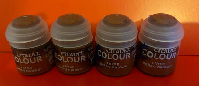 Games Workshop Citadel Layer Paint Skrag Brown (12ml ) Bundle of 4