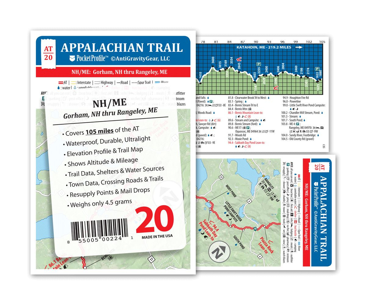 Great Allegheny Passage Mileage Map Appalachian Trail Map AT-20