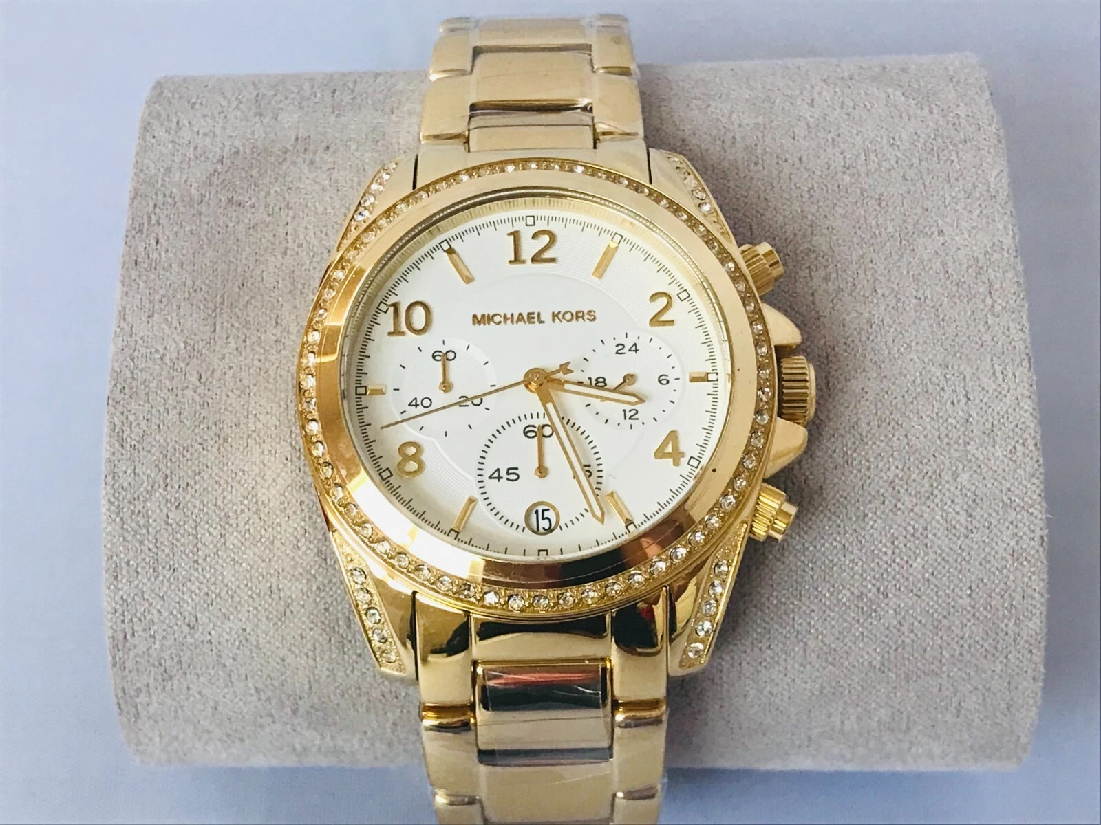 OROLOGIO NUOVO AUTENTICO MICHAEL KORS BLAIR ORO CRONOGRAFO CRISTALLI DONNA MK6762