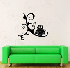 Wall Stickers Vinyl Decal Owl on Tree Branch Bird Nice Room Decor (ig637) 