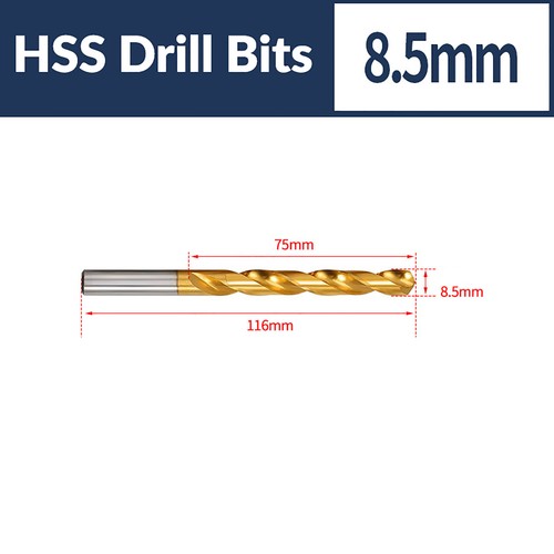 1mm - 12mm HSS Drill Bits Titanium Tin Coated Twist Jobber Drills for Metal Wood - Picture 77 of 84