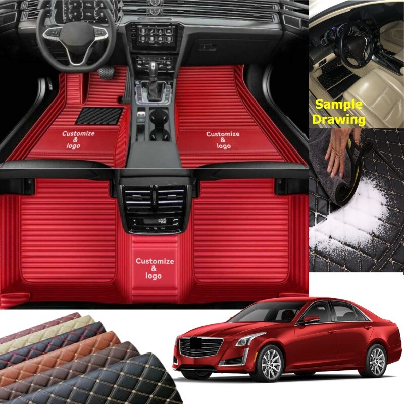 Custom For Fiat All Models Front & Rear Car Floor Mats Cargo Liners Pads Carpets