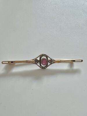 Broche Barrette Ancienne Oria - Plaqué Or Jaune - Occasion Bon état - Bijou Vintage