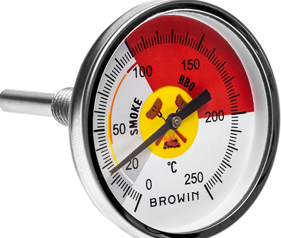 BROWIN 250 °C Grad Räucher Thermometer Analog Räucherthermometer Räucherofen Räuchern