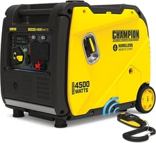 Champion 4500-W Portable Gas Powered Inverter Generator, Remote Start, CO Sensor