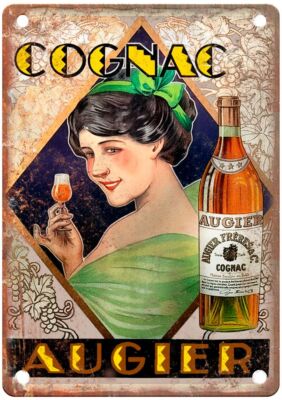 Cognac Augier Vintage Liquor Poster Retro Look Reproduction Metal Sign E766