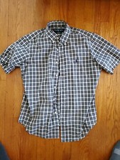 Polo Ralph Lauren Classic Plaid Cotton BUTTON UP SHIRT Large Medium VTG