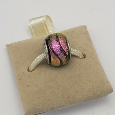 GQ REFLECTION BEADS STERLING SILVER AND MURANO GLASS PEACOCK CHARM
