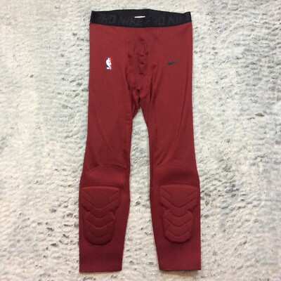Nike NBA Pro Hyperstrong Padded Basketball Tights Pants 3/4 Maroon Size XLT New