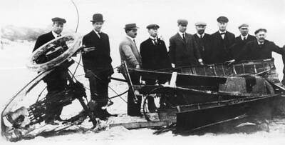 Driver Fred Marriott competing 1907 Ormond Beach Speed Trials surv- Old Photo