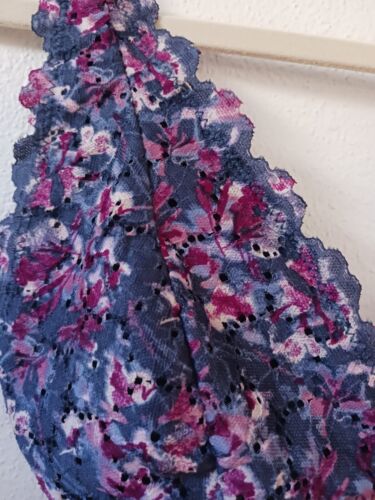 Jessica Simpson Sz Small Bralette w Removable Pads Dark Teal & Mauve Floral Pret - Picture 2 of 9