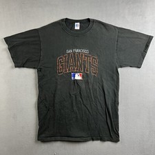 Vintage Russell Athletic Shirt Mens Large Black San Francisco Giants Made In USA