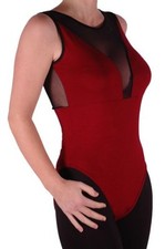 Womens Sleeveless Scoop Neck Casual Lace Mesh Skinny Fit Bodysuit Ladies Leotard