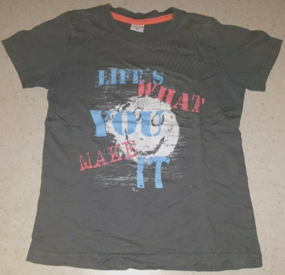 POCOPIANO   Life`s what you make it   Jungen T-Shirt Shirt grau Gr. 116 6 Jahre