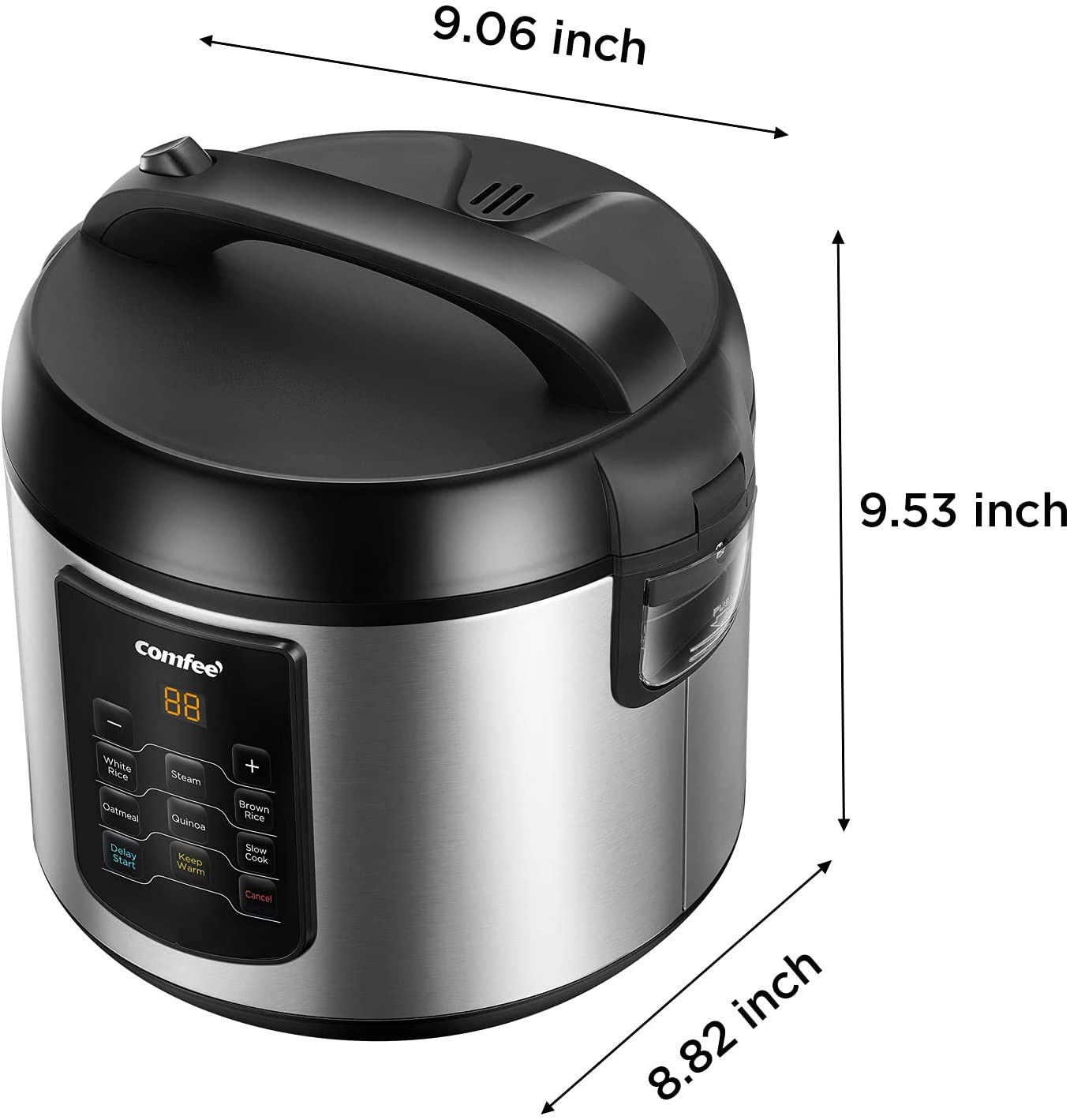 Rice Cooker, 6-In-1 Stainless Steel Multi Cooker, Slow Cooker, Steamer, Saute, a