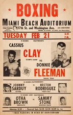 Muhammad Ali vs Donnie Fleeman Cassius Clay Boxing Fight Reprint Poster 11x17