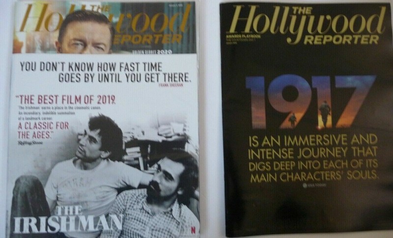 Hollywood Reporter Jan 3, 2020 + 2 Awards Play Book Ricky Gervais 1917 Irishman