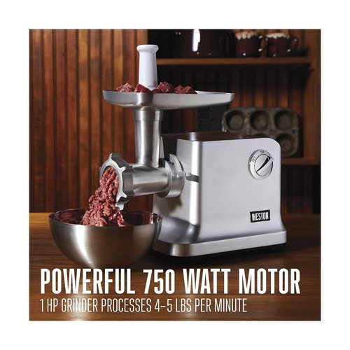 Electric Meat Grinder & Sausage Stuffer, #12 750 Watt, 1 HP Motor, Grinds 4 lbs - Picture 2 of 8