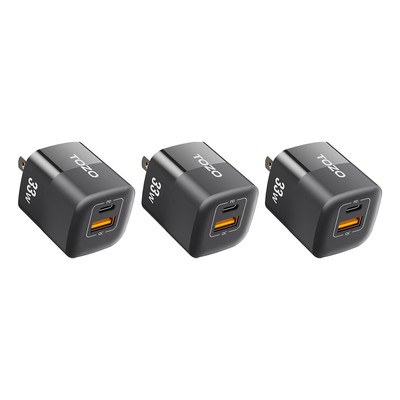 3 Pack Tozo C3 33W USB-C 4 Port PD and QC Wall Charger Power Adapter