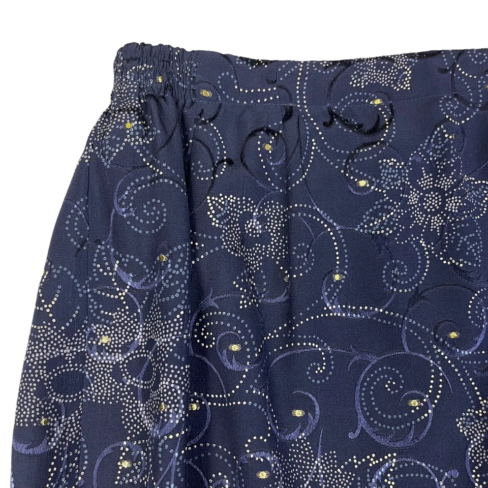 Falda Lápiz ANNE CRIMMINS Para Colecciones UMI 100% Azul Seda Talla 8 (G10144) Foto 2 de 4