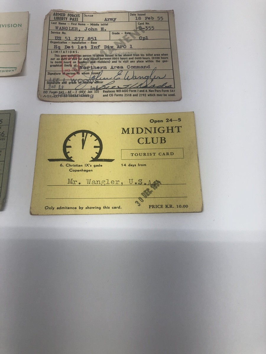 Lot of Military Documents 1954 1956 Army Receipts Member Lot of Military Documents 1954 1956 Army Receipts Member
