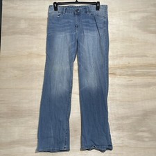Calvin Klein Mens 34 x 30 Medium Wash Denim Straight Leg Blue Jeans