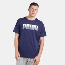 Image of Puma Mass Merchant Style Men's T-shirt in Blue and Black
