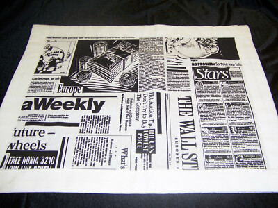 4 Tisch-Set mit Borde, Newspaper   ** neu ** handmade