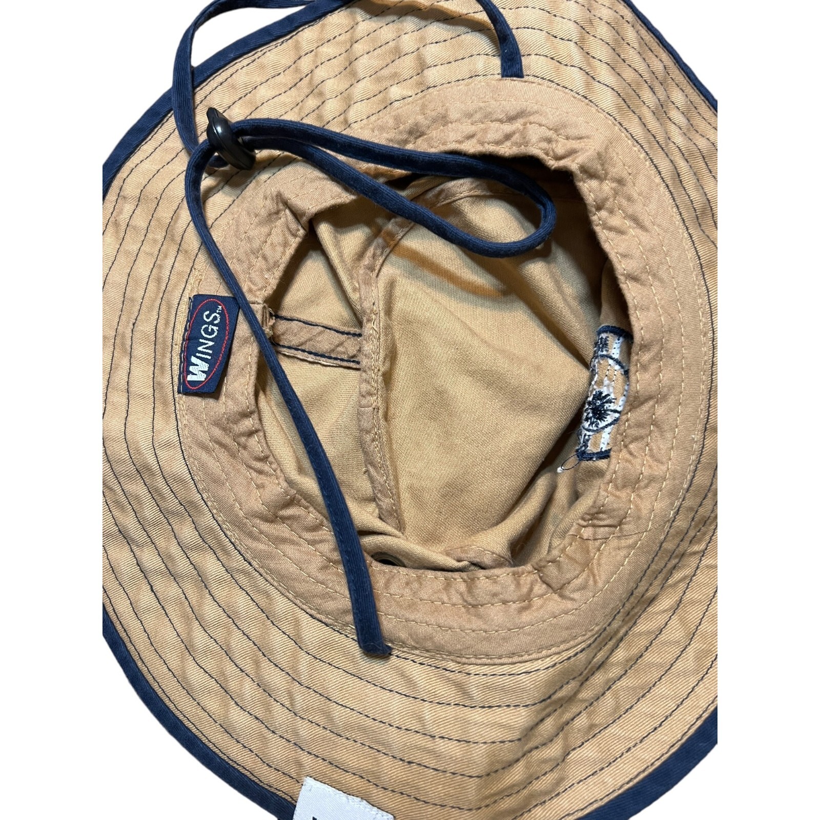 Myrtle Beach Bucket Hat Wings Blue Dark Khaki Adj Chin Strap eBay