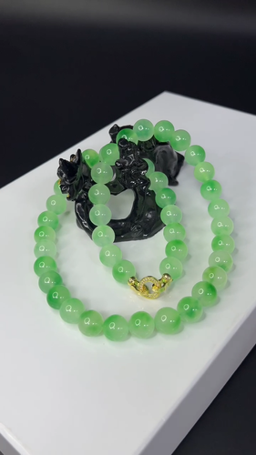 Collares de jadeíta de jadeíta verde claro hielo natural raro de 12 mm certificado - Vídeo 1 de 1