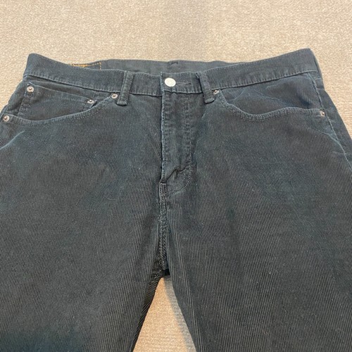 Levi's 505 Pants Mens 34 Fits 35x32 Black Corduroy White Tab Straight Leg - Picture 2 of 13