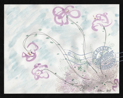 Garden Ladies Bow Heads 2018 C Peterson * Abstract * Watercolor Painting flowers - 第 1/12 張圖片