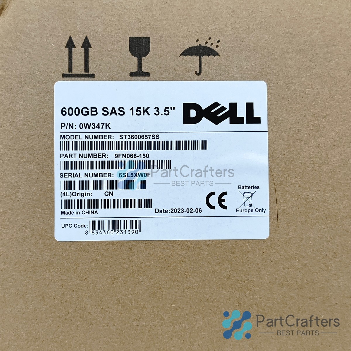 Dell 600GB 15K SAS Hard Drive For Servers – 3.5-inch 0W347K W347K ST3600057SS 9FN066-150 – Open Box, Excellent Condition