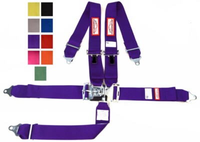 RACING HARNESS 5 PT SFI 16.1 ROLL BAR MOUNT 3'' LATCH & LINK PURPLE RACERDIRECT