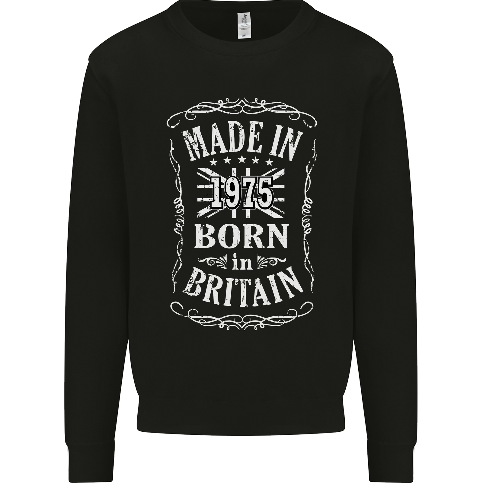 Born In Britain 50th Birthday Made 1975 Mens Sweatshirt Jumper