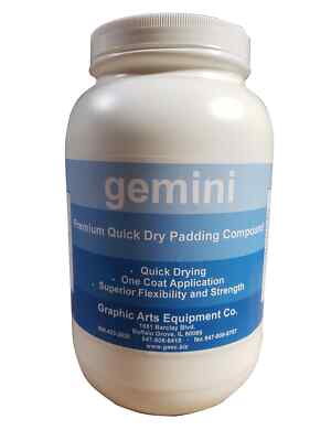 NEW Gemini Premium Quick Dry Padding Compound Adhesive Glue, white, 1 Gal