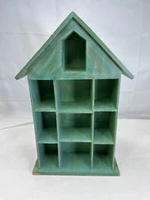 Vtg Russ Berrie & Co Mini Kins Green Display Shadow Box House 15" x 8"