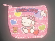 NEW- No Tags Sanrio Hello Kitty Pink Zipper Change Coin Purse - Hearts